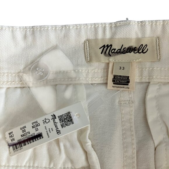 Madewell Tapered Denim Trousers in Vintage Ivory size 33 NWT NS363 - Picture 7 of 9